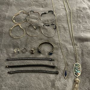 Lot of Gorjana, Kendra Scott, House of Harlow and Loren Hope jewelry.